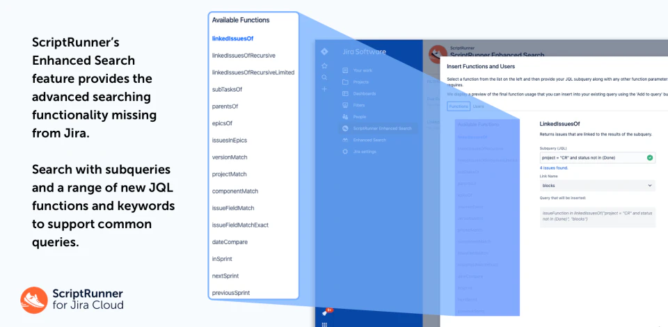 screenshot of ScriptRunner for Jira